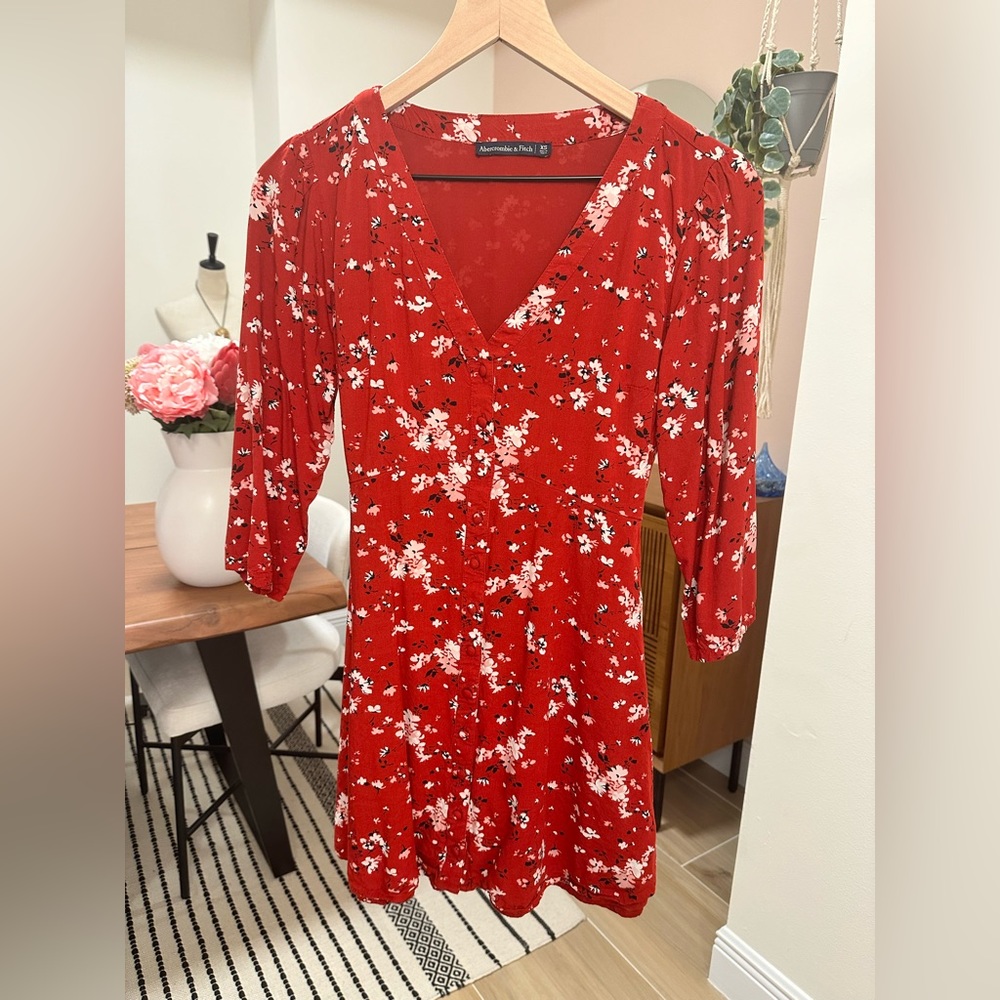 Abercrombie quarter sleeve cotton floral dress XS